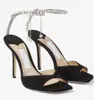 Verão Luxo Marcas Sandálias Saeda Sapatos Cristal Strappy Salto Alto Festa Vestido Noiva Lady Gladiador Sandalias Nude Preto EU35-44