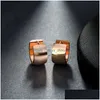 Hoop Huggie Fashion Stainless Steel Smooth Earrings For Women Small Earring Gold Sier Rose Color Party Ear Jewelrywholesale Drop D Dhjz3