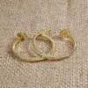 Hoop Earrings 4mm Wide C Shape Gold Plated Brass Stylish Chic Designer Twist Personalized With Push Back Post