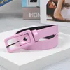 Belts 2023 Fashion Yellow Red Black Leather Metal Buckle Waist Pin Women Belt Thin For Dress Jeans Waistband Female 100CM