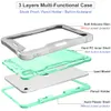 Kickstand Tablet PC Cases for iPad 10 Generation 10th Gen 10.9 Inch PC Silicone Hybrid Defender Protective Cover with Bracket Pencil Slot Mint