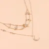 bijoux de créateur pour les femmes collier pendentif mode créatif pentagramme croissant de lune personnalité collier collierfemme perles de couleur collier fait main