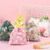 Cosmetic Bags Cases 1Pcs Cloth Drawstring Cosmetic Bag Women Floral Print Makeup Bag Women Cute Small Beauty Case Travel Toiletry Bags Pouch