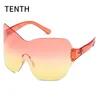 Frames New Super Large Frame Surrounding Goggles Women's Colorful Frameless Windproof Men's Face Covering Sunglasses Quality CE