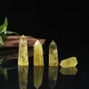 Natural Citrine crystal Tower Arts Ornament Mineral Chakra Healing wands Reiki Energy stone six-sided Quartz Point Pillar magic wand Novelty gifts Top Quality