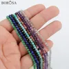 Halsband Borosa 10st 3mm Multikind Natural Stones Bead Facetted 16inch halsband Rainbow Gems Stone Bead Chains Chokers smycken JT265