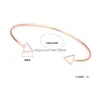 Chain High Quality Geometric Leaf Wire Bangle Bracelet For Women Simple Style Rose Gold Cuff Stackable Jewelry Gift Drop Delivery Bra Dh5Sp