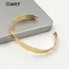 Pulseira wtb560 wkt mais popular irregular metal bronze gulle women é um tamanho aberto minúsculo simples em ouro eletroplacado pulgle