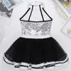 Dancewear Enfants Filles Paillettes Justaucorps Gymnastique Professionnel Ballet Tutu Robe Moderne Costume De Danse Lyrique Filles Ballerine Danse Porter 230520