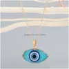 Hanger kettingen mode kleur turkish devil eye voor vrouwen eenvoudige hars ogen charme sieraden in de nek ojo turco collier ketting nek dhpjl