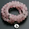 Armband Ny design Pink Quartz Yoga Armband Women Natural Stone Rose Crystal Armband Lotus Armband Halsbandsmycken Drop Frakt