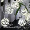 Christmas Decorations LED String Lights Sepak Takraw Lantern Tree Decoration For Garden Party Wedding Battery Powered 5m 40 Bulbs