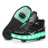 Sneakers Boys Girls Roller Buty LED LED UP USB ŁADOWANIE DZIECI ROLEJ SKATE BUTY SCOTABOODING Buty sportowe Buty dla dzieci Sneakers 230520
