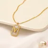 Charme feminino nunca desbotamento de colares de marca de luxo designer pingentes de aço inoxidável Link Chain Carther Charklace 18K Gold Bated Jewelry Accessories Gifts Gifts