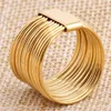 Band Rings Zorcvens Ankomst Kvinnlig lyx 316L Rostfritt stål smycken Goldcolor Multilayer Wedding Rings for Women 230519