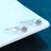 Knot Sterling Silver Real Moissanite Dingle örhängen Platinum Plating Gemstone Diamond Drop Earrings For Women Fine Jewelry Gift