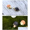 Andra trädgårdsmaterial Turtle Miniature Mini Animal Tortoise Harts Artificial Craft Bonsai Decoration 2cm 2 Färger Drop Delivery Home Dh7ja