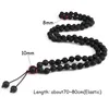 Strand 8mm perline fatte a mano bracciale da uomo collana classica in pietra lavica nera naturale per regalo di gioielli da donna con ciondolo Buddha Yoga