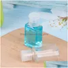 Förpackningsflaskor 30 ml Hand Sanitizer PET Plastflaska med Top Cap Clear Square -form för kosmetika engångsavleveranskontor DHUD6