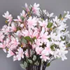 Dekoracyjne kwiaty wieńce 84 cm jedwabna magnolia sztuczny kwiat bukiet fałszywy orchidea kwiatowy gałąź symulowana tkanina na sypialnię ślub dec.