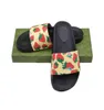 Hotcake Designer Vrouwen Slides Zomer Sandaal Stofzak Kaart Schoenen Bloemen Aardbei Print Web Rubber Slide Canvas Groene Bloemen