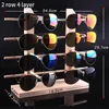Lenses L les verres de soleil en bois naturel lunettes d'affichage de support de support de support de supports multiples de couches affichage du support