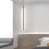 Pendant Lamps Linear Line Shape LED Hanging Lamp Foyer TV Backdrop Background Bedroom Bedside Modern Long Light