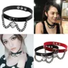 Colliers Nouveaux coulants de velours noir glamour avec horloge de coeur Crystal Sexy Collier Link Chain Lace Up Chokers Colliers Chocker