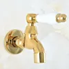 Bathroom Sink Faucets Gold Color Brass Wall Mount Mop Pool Outdoor Garden Faucet Laundry Water Tap Dav146