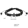 Perlé De Haute Qualité Pierre Naturelle Agate Perles Bracelet Pour Hommes À La Main Réglable Tressé Lave Croix Charme De Mode Bijoux Drop Del Dhxma