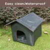 kennels pens Cat House with Waterproof Canvas Roof Thickened Cold-Proof Nest Kitty Shelter Cat Cave Pet House Cat Dog Tent Cabin G230520