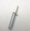 Qualidade 2.5ml Fosco claro Os recipientes de brilho labial vazio tubo 3 ml tampa de tampa de tampa de tampa de tampa de picate de galhos de borracha de borracha para refilável diy