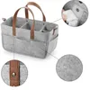 Cosmetic Bags Cases Felt Storage Basket Infant Diaper Bag with Handle Changing Nappy Storage Carrier Large Pocket Travel Organizer