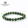 Bracelets JD Elegant Natural Stone Green Diopside Strand Bracelets Women Fashion Round Beads Stand Bangles Quality Jewelry For Party Gifts