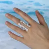 Кольца Обручальное обручальное кольцо для женщин Открытая мода с каплей воды Длинные кольца на полный палец с цирконием