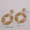 Knot CuiEr 9.5cm Elegant Emerald Gemstone Women Earrings All Glass Crystal Top shiny Bridal Rhinestones Jewelry champagne Gold