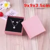 Boxen 24pcs Quadratpapier Schmuck Verpackung Box Hochqualität 8*5 cm rosa Halskette Ring Ohrringe Armband Geschenkbox für den Valentinstag