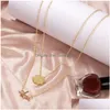 Pendant Necklaces Women Fashion Creative Airplane Cloud Necklace Gold Double Chain Personality Exquisite Choker Party Jewelry Drop D Dhswe