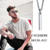 Colliers Simple barre de tungstène pendentif collier pour hommes hommes bijoux