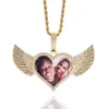 Necklaces TBTK Love Wings Photo Pendant Custom Photo Cubic Zirconia Fashion Jewelry Men And Women 2020 New Style Drop Shipping