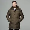 Hommes vers le bas 2023 hiver grande taille chaud canard veste manteau Parka avec col en fourrure vestes 687 Kj2649