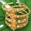 Bangle Africa Bangles Wedding Gift Beads 24k Gold Color Dubai Bangles For Women Ball Copper Saudi Arabic Flower Bracelet Girls jewelry