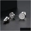 Stud Fashion Cubic Zirconia Mini Earrings For Women 6Mm Cz 18K Gold Plated Sterling Sier Jewelry Gift Drop Delivery Dhc3E