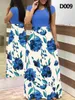 Basic Casual Dress Print Stitching Flower Casual Long Party Dress Vestidos Bodycon Elegant Sexy Woman Maxi Dress Femme 230519