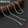 Halsband Bocai S925 Sterling Silver Halsband 2022 Ny mode Thai Silver 2mm Twistchain Solid Argentum Neck Ornaments for Men Women