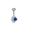 Navel Belly Button Rings Dingling Women Summer Blue Zircon Crystal Planet Moon Ball rostfritt stål Piercing Body Jewlery 2023 NYTT