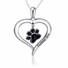 Halsband xiaojing 925 Sterling Silver Love Emamel Cat and Dog Paw Pendant Necklace 2020 Women's Fashion Jewelry Factory Outlet Free Ship
