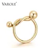 Rings Varole Gold Color Simple Wedding Paren Ringen voor vrouwen Smooth Line Style geknoopte Ring Anel Sieraden Groothandel Kerstcadeau