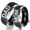 Band Rings Simple 8Mm Stainless Steel Love Dad Mom Son Daughter Decoration Family Ring Jewelry Gifts Drop Delivery Dhcpi