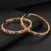 Huggie Godki 2022 Trendy Multicolor Cz Hoop örhängen Dubai Färgglada kvinnor brudbröllopsmycken Aperture Earring Pulseras Mujer Moda